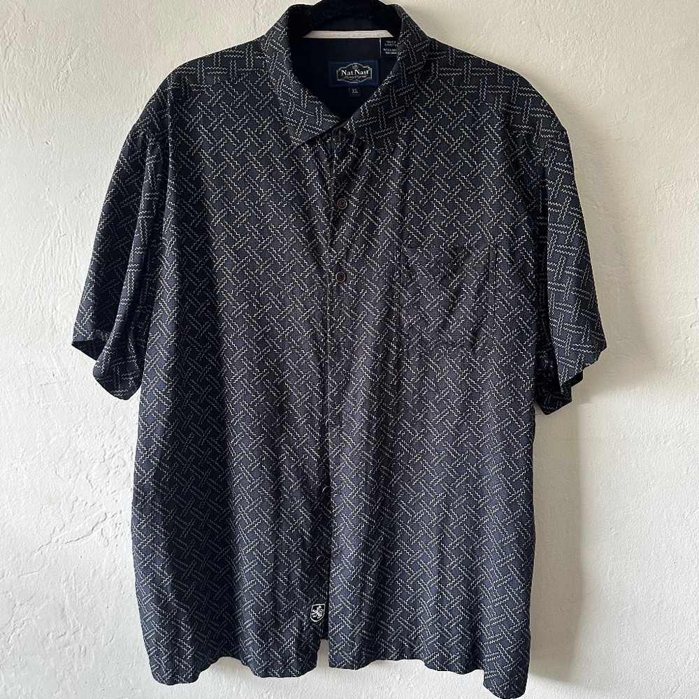 Nat Nast Silk Shirt Grey Size XL